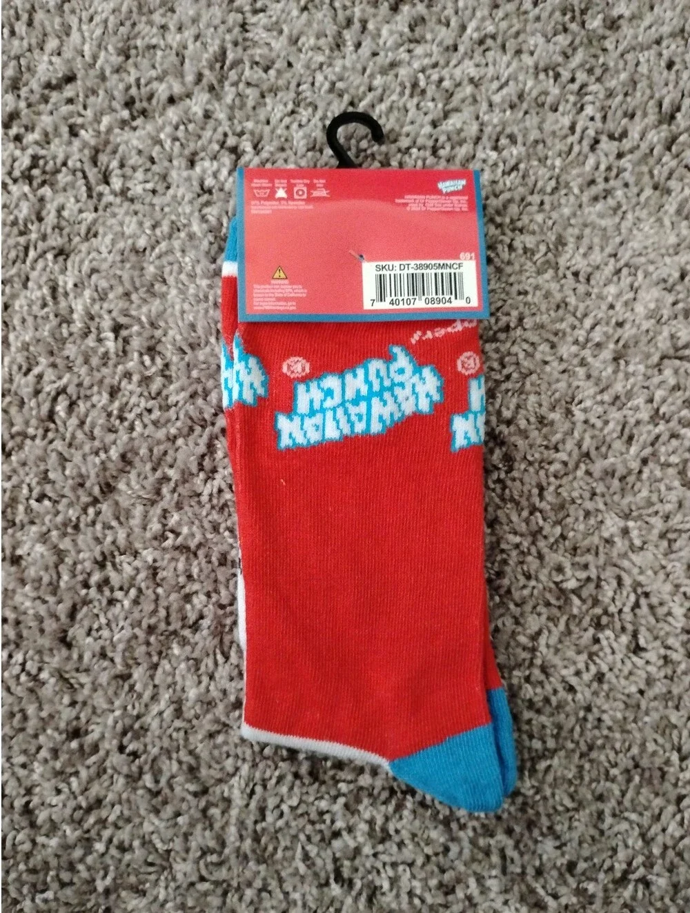 Hawaiian Punch Punchy Mascot Men’s Crew Socks – NWT (Size 6-12)